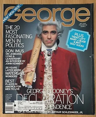 George Magazine June 1997 George Clooney Don Imus Lesbians Watergate JFK Jr. • $33.95