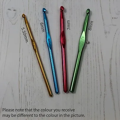 £2.35 • Buy Coloured Crochet Hooks Aluminium Metal Bright Colours In 10 Sizes And Packs