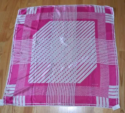 NWT Echo Silk Square Scarf Marshall Field Geometric Op Mod Pink White 30  • $30