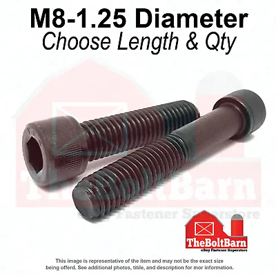 M8-1.25 Class 12.9 Coarse Socket Head Cap Screws Black Oxide(Choose Length &Qty) • $315.74