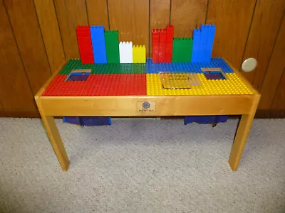 RARE 33 X 16 Koala Kare USA Wood Building Table-Lego Duplo/Mega Bloks + 104 Blok • $179.99