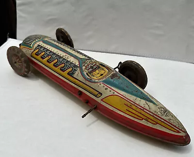 Louis Marx Vintage 16  Tin Litho Wind Up Streamline Indy Race Car W1 • $52.50