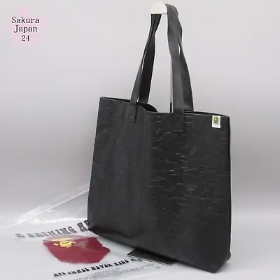 BAPE A Bathing Ape Camo Embossed Leather Tote Bag Black 2016 SMR Mag Free Gift • $38.90