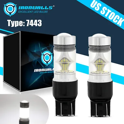 $18.99 • Buy 7443 LED Bulbs Turn Signal Backup Reverse Light Lamps T20 7440 7441 White 6500K