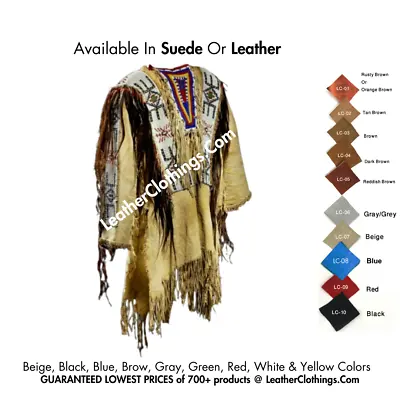 Native American Suede War Shirt | Sioux Lakota War Shirt | Beads Fringes | NS2 • $202.08