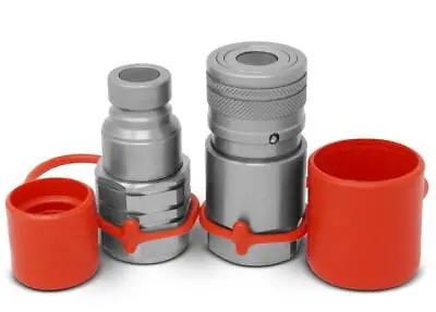 1/2 NPT Flat Face Hydraulic Quick Connect Coupler Coupling Set Skid Steer Bobcat • $34.99