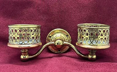 Old Antique Bathroom S. Sternau Co. NY. USA Copper & Brass Cup Holders Sconce • $29.99