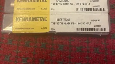 KENNAMETAL 1/2-13 Tap H3 4 FLUTE BOTTOM HAND TAP KHSST28287 MADE IN USA. New • $18.99
