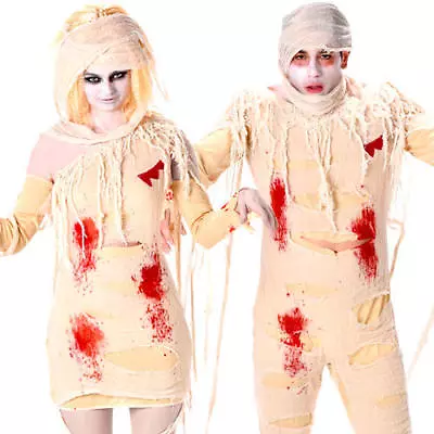 Zombie Mummy Adults Halloween Fancy Dress Gorey Undead Egyptian Horror Costumes • £17.99