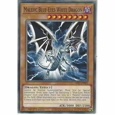 LDS2-EN005 Malefic Blue-Eyes White Dragon 1st Edition Common YuGiOh Trading Card • £1.20