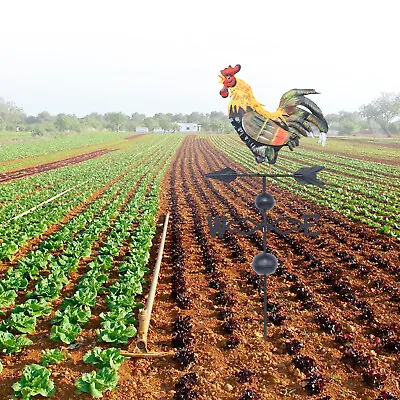 Iron Rooster Cockerel Weather Vane / Weathervane For Garden Outdoor Wind Van • £26