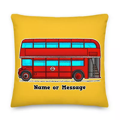 Custom London Bus Pillow. Red Double Decker Bus Cushion British P017 • £43.43