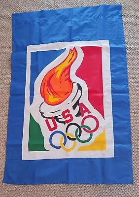 USA Olympic Flag 28  X 42    Lillehammer Norway Hosts The 1994 Winter Games • $14.50