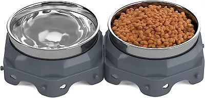 Dog Pet Bowl Elevated Dog Cat Stainless Steel Food Water Dish Container NEW • $11.99