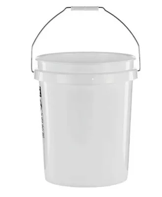 5 Gallon Round Utility Bucket WITH LID Comfort Handle Plastic White 1 Each  • $29.99