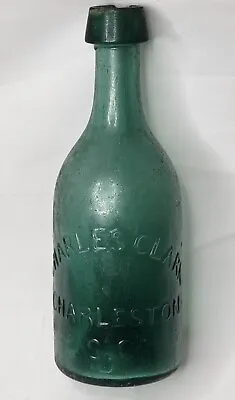 Antique Charles Clark Charleston SC Soda Water Bottle Light Green • $650