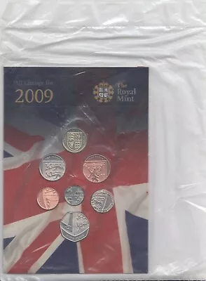 2009 Brilliant Uncirculated 7 Coin Year Set Pack Royal Shield Of Arms BU SEALED • £99.95