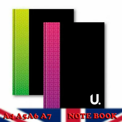 U A4 A5 A6 A7 Hardback Lined Notebook Note Pad Stationary Ruled Paper School ... • £2.39