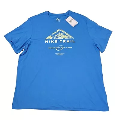 Nike Dri-FIT Trail Men's Blue Short Sleeve T-shirt - Size Medium • $17.99