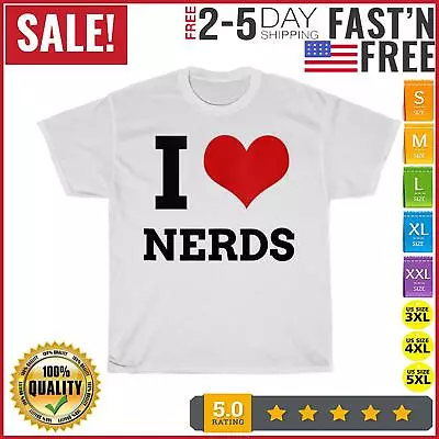 I Love Nerds Heart Design Vintage T Shirt Men Fashion 2023 Women T Shirt Short • $10.99