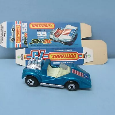 MATCHBOX Superfast 55C Hellraiser Blue / RARE COATING SILVER BASE / White Int • $9.99