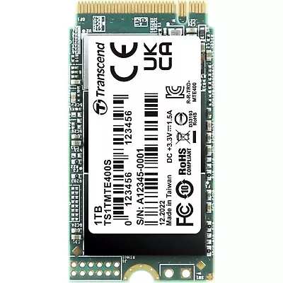 £60 • Buy Transcend 1 TB NVMe PCIe Gen3 X4 M.2 2242 SSD Solid State Drive(SSD) TS1TMTE400S