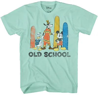 Disney Mickey Goofy Donald Old School Men's Mint Green T-Shirt • $14.99