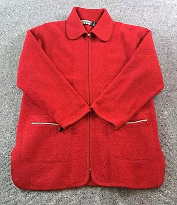  J Percy For Marvin Richards Jacket Womens Size Small Red Boiled Wool Full Zip • $26.31