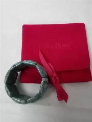 Lola Rose Sea Green Agate Bangle In Pink Velvet Pouch • £4.99