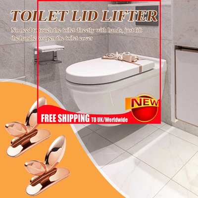 £3.47 • Buy 2pcs Toilets Seat Lifter Non-dirty Hands Mini Cabinet Drawer Handle (Rose Gold)