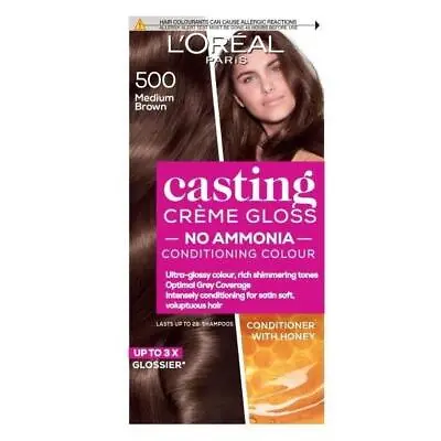 3 X L'Oreal Casting Creme Gloss Semi-Permanent Hair Colour 500 Medium Brown • £32.10