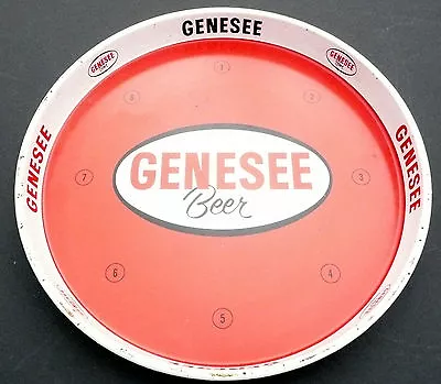 Vintage 12  Metal Beer Serving Tray - GENESEE BEER Of ROCHESTER NY - 2 Sided   • $29.99