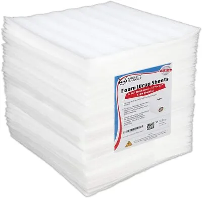 100 Foam Wrap Cushioning Sheets 12x12x1/16 Packing Materials For Fragile Items • $14.99