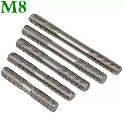 M8 30-250mm Metric 304 Stainless Steel Double End Threaded Stud Bolts Screws Rod • $21.68