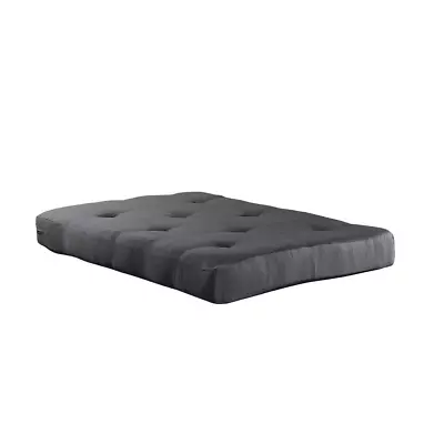 Futon Mattress Only 6  Full Size Tufted W/ Twill Cotton Microfiber Cover Gray • $127.41