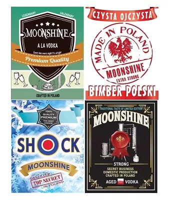 MOONSHINE Bimber Bottle Labels 10-packs  Size 70x90mm Great Gift Home Brew • £4.95