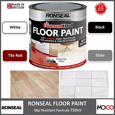 Ronseal Diamond Hard Floor Paint Quick Dry Wood Concrete Satin Finish 750ml • £5.10