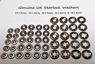 Star Nut Metal Push On Locking Washers Fastener Clips 10 X 3mm4mm5mm6mm&8mm • £5.65