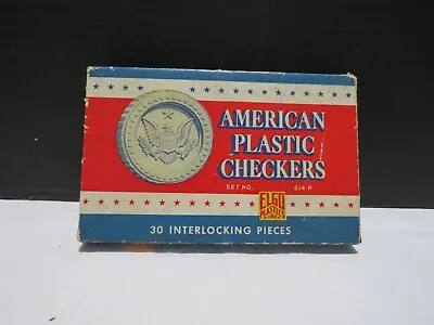 Vtg American Plastic Checkers In Org Box 30 Pc • $12.95