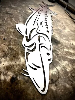 35-inch Sturgeon Polished Metal Sign Cabin Sign Musky Sign Metal Art • $65