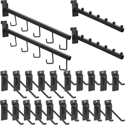 $46.95 • Buy 24 Pcs Metal Slatwall Hooks Accessories For Slatwall, Including 2 Waterfall Rect