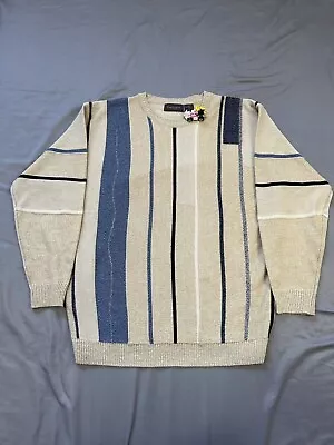 VTG Vintage Men's Van Heusen Light Sweater With Coogi Vertical Style Stripes S • $14.60