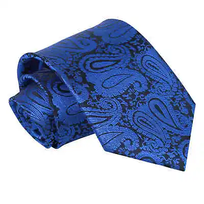 Blue Mens Tie Solid Plain Plaid Patterned Floral Paisley Polka Dot By DQT • £7.99