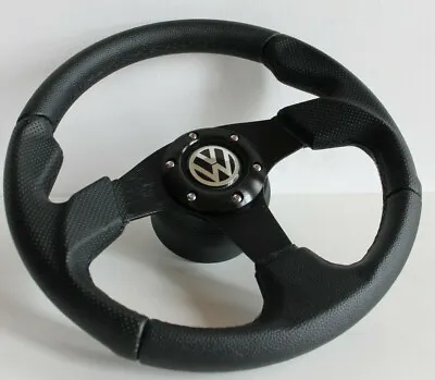 Steering Wheel Fits For VW Golf Jetta Corrado Mk2 Mk3 Sport Leather 1988-1997 • $171.46