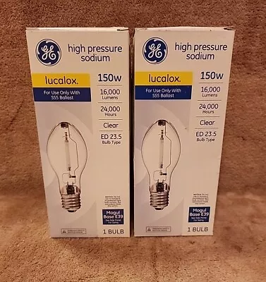 Lot Of 2: GE High Pressure Sodium 150 Watt Lucalox Lamp Bulb PC:30973 • $29.95