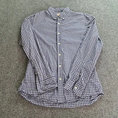 J Press Mens Shirt Size Medium Blue Check Gingham Casual Button Down Cotton  • $26.31