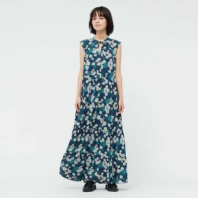 Paul & Joe Uniqlo Dress Size Small Floral Tiered Sleeveless Cottagecore • $29.99