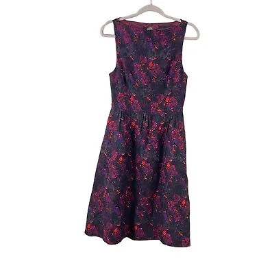 J CREW Womens Size 2 Sample Floral Brocade Sleeveless Fit And Flare Dress • $9.49