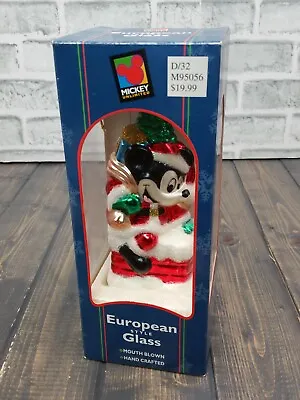 VINTAGE - MICKEY MOUSE UNLIMITED Christmas Ornament European Style Glass • $12.59