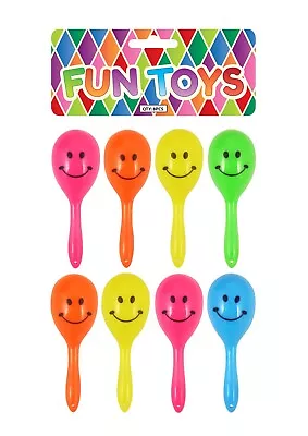 144 Packs Of 8 Smiley Face Maracas Toys Party Bag Filler Bulk Wholesale Job Lot  • £154.99